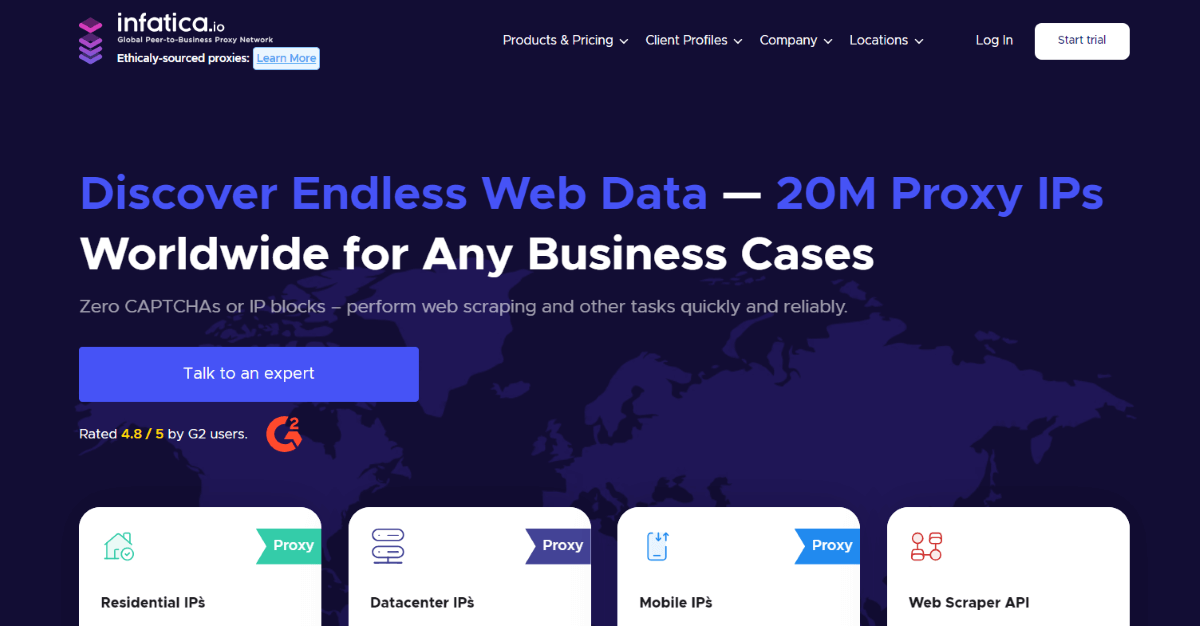 Infatica 主页截图