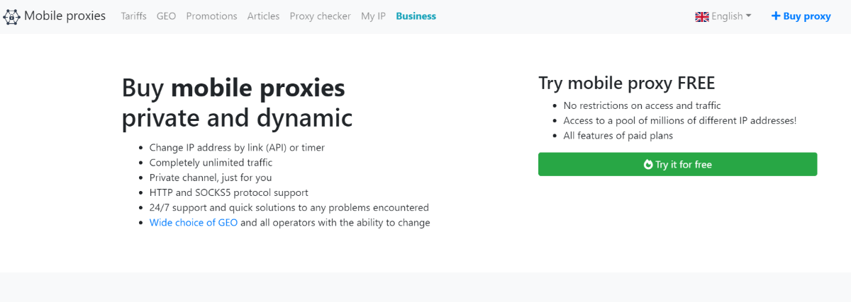 Mobileproxy 主页截图