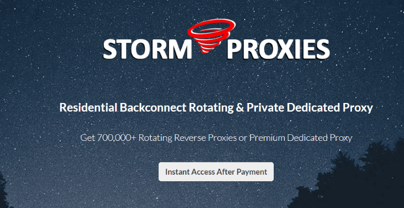 Stormproxies 主页截图